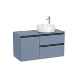 Meuble Bas Suspendu Deux Tiroirs Porte Pour Vasque À Poser Côté Droit X 53 Cm The Gap 100x46 cm Roca