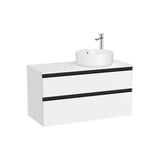 Mueble Base Suspendido 2 Cajones Lavabo Sobre Encimera Derecha 100x46x53cm Colección The Gap Roca