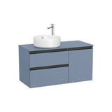 Meuble Bas Asymétrique X 53 Cm Deux Tiroirs Une Porte Pour Lavabo À Poser Côté Gauche The Gap 100x46 cm Roca