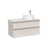 Meuble Bas Suspendu Deux Tiroirs Pour Lavabo À Poser Position Droite X 53,7 Cm The Gap 100x46 cm Roca