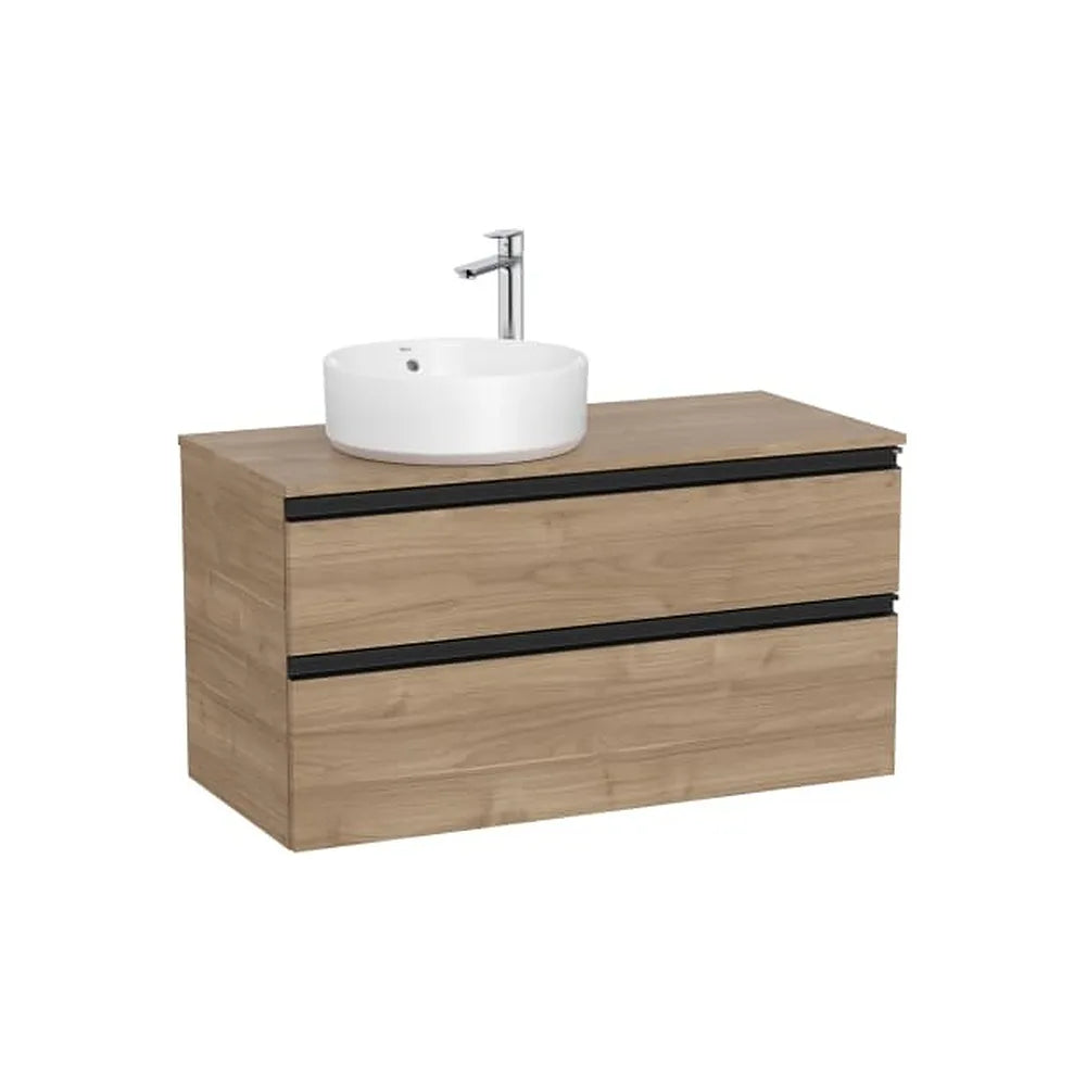 Mueble base dos cajones lavabo sobre encimera izquierda 100x46x53 cm Roca - Vista 1