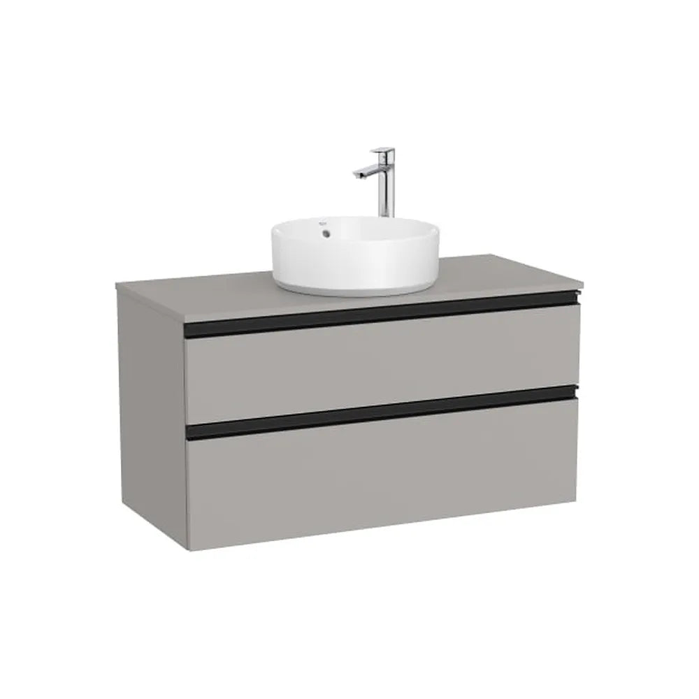 Mueble base suspendido dos cajones lavabo sobre encimera central 100x46x53 cm Roca - Vista 1