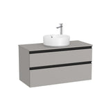 Meuble Bas Suspendu Deux Tiroirs Pour Vasque À Poser Position Centrale X 53 Cm The Gap 100x46 cm Roca