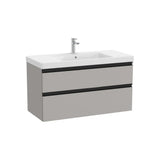 Meuble Sous Vasque Deux Tiroirs Avec Vasque Centrée X 57 Cm Gris Mat The Gap 100x46 cm Roca