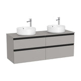 Meuble Bas Suspendu X 53 Cm Quatre Tiroirs Fermeture Amortie Compatible Avec Deux Vasques À Poser The Gap 140x46 cm Roca