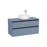 Suspended Base Unit 2 Drawers Centered Countertop Washbasin 100x46x53cm The Gap Collection Roca