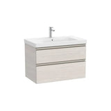 Meuble Sous Lavabo X 57 Cm À Deux Tiroirs Lavabo Centré Frêne Nordique The Gap 80x46 cm Roca
