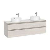 Mueble Base Suspendido Cuatro Cajones para Dos Lavabos 160x46x53cm Colección The Gap Roca