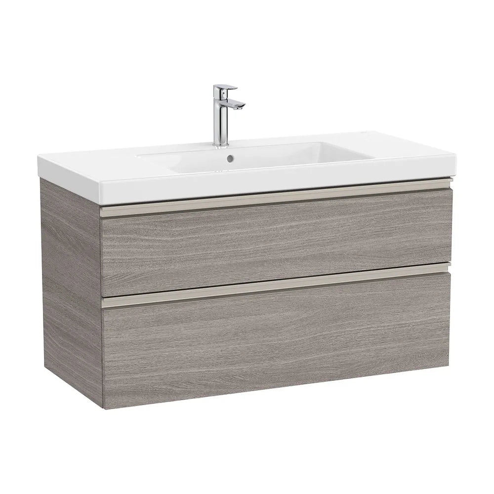 Mueble Base con 2 Cajones y Lavabo Plus Centrado City 100x46x57cm Colección The Gap Roble Roca - Vista 2