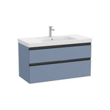 Mueble Base con 2 Cajones y Lavabo Plus Centrado Azul 100x46x57cm Colección The Gap Roca