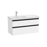 Meuble Sous Lavabo Asymétrique À Gauche Avec Deux Tiroirs Blanc Mat X 57 Cm The Gap 100x46 cm Roca