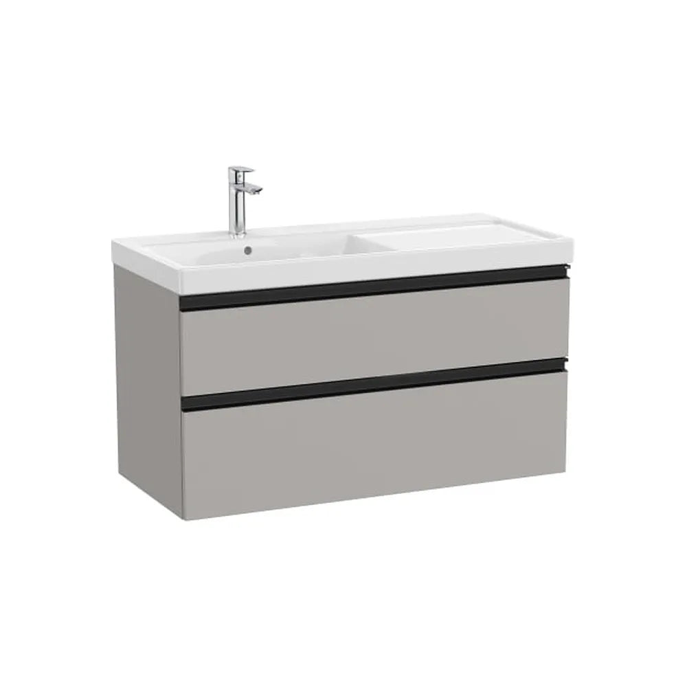 Mueble base con lavabo plus a la izquierda dos cajones gris mate 100x46x57 cm Roca - Vista 1