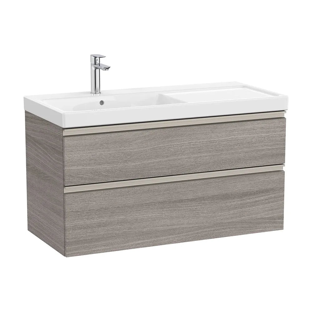 Mueble Base con Lavabo Plus a la Izquierda 2 Cajones City 100x46x57cm Colección The Gap Roble Roca - Vista 2
