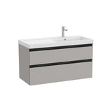 Mueble Base with Basin Plus a la Derecha 2 Cajones Gris Mate 100x46x57cm Colección The Gap Roca