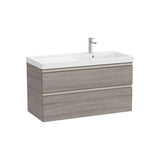 Mueble Base 2 Cajones Lavabo Asimétrico Derecha City 100x46x57cm Colección The Gap Roble Roca