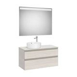Meuble Sous Lavabo Deux Tiroirs Pour Vasque À Poser Côté Gauche Miroir Led X 53 Cm 100x46 cm Colección The Gap Roca