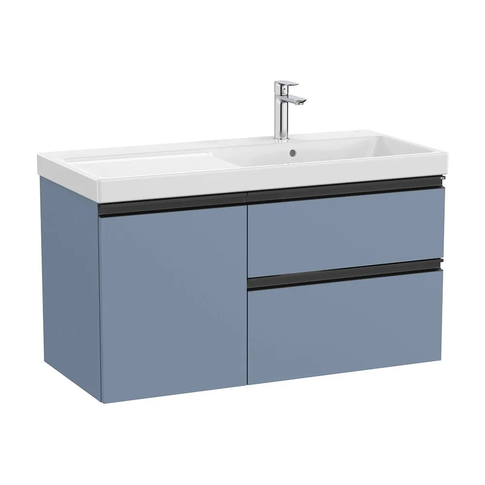 Mueble base asimétrico 100x46x57 cm con dos cajones y una puerta lavabo a la derecha Roca - Vista 2