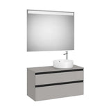 Meuble Bas Deux Tiroirs Pour Lavabo À Poser Côté Droit Miroir Led Intégré X 53 Cm 100x46 cm Colección The Gap Roca