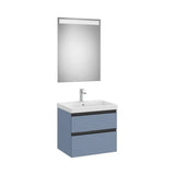 Mueble Base 2 Cajones Lavabo Plus Centrado Espejo Led 60x46x57cm Colección Eidos Roca