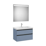 Mueble Base 2 Cajones Lavabo Plus Centrado Espejo Led 80x46x57cm Colección The Gap Roca