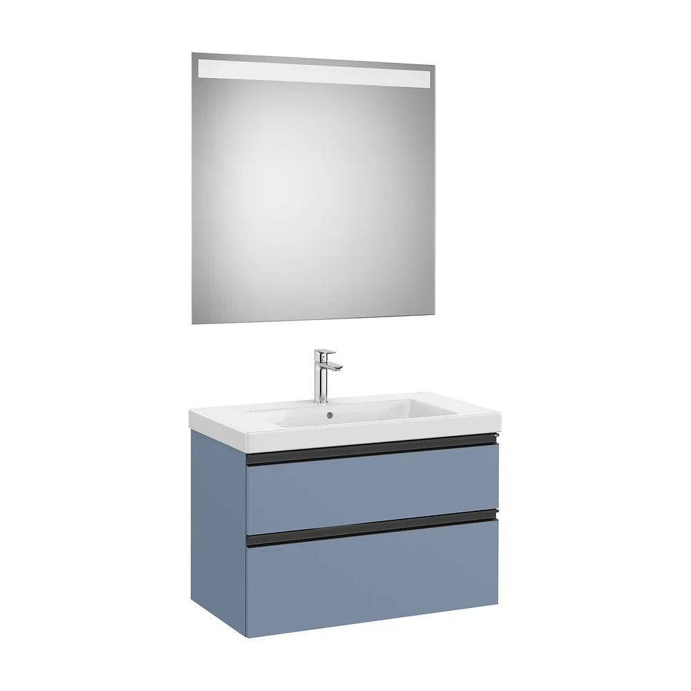 Mueble Base 2 Cajones Lavabo Plus Centrado Espejo Led 80x46x57cm Colección The Gap Roca - Vista 2