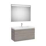 Meuble Bas 2 Tiroirs Lavabo Centré Plus Miroir Led X 57.5 Cm Collection 100x46 cm Colección The Gap Roca