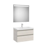 Mueble Base 2 Cajones Lavabo Plus Centrado Espejo Led 80x46x57cm Colección The Gap Roca