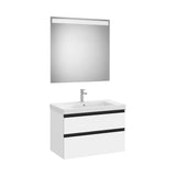 Mueble Base 2 Cajones Lavabo Plus Centrado Espejo Led 80x46x57cm Colección The Gap Roca