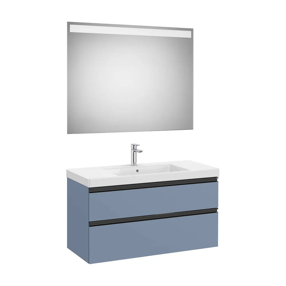 Pack mueble base dos cajones lavabo plus centrado espejo LED 100x46x57 cm Roca - Vista 2