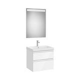 Mueble Base 2 Cajones Lavabo Plus Centrado Espejo Led 60x46x57cm Colección The Gap Roca