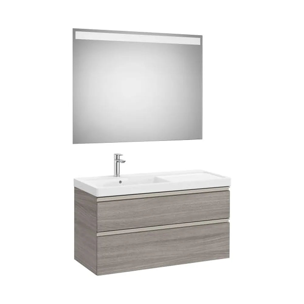 Mueble Base 2 Cajones Lavabo Plus Izquierda Espejo Led 100x46x57cm Colección Eidos Roca - Vista 1