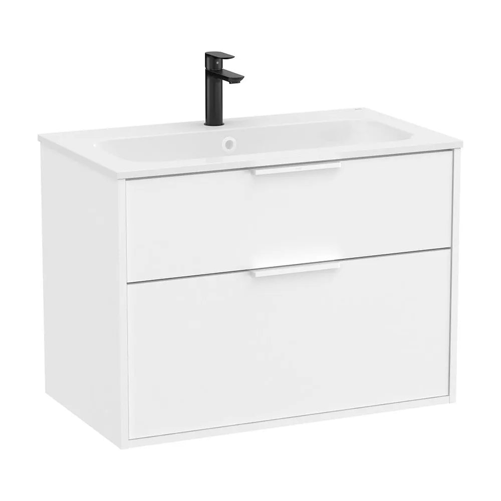 Mueble base suspendido con dos cajones y lavabo Stonex blanco mate 79x45x58 cm Roca - Vista 2