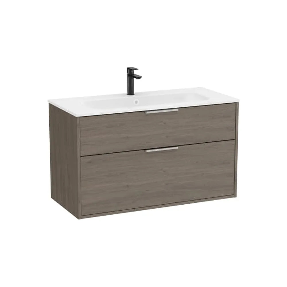 Mueble base suspendido dos cajones lavabo Stonex blanco 99x45x58 cm Roca - Vista 1