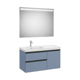 Mueble Base Asimétrico 2 Cajones Una Puerta Lavabo Plus Izquierda Espejo Led Colección The Gap Roca