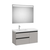 Móvel Base Assimétrico 2 Gavetões 1 Porta Lavatório Plus Base À Esquerda Espelho Led 100x46x57cm Colección The Gap Roca