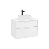Mueble Base 2 Cajones para Lavabo Sobre Encimera 79x45x58cm White Mate Roca