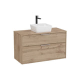 Meuble Bas À Deux Tiroirs Pour Lavabo À Poser Coloris Noyer X 58 Cm Design Urbain Optica 99x45,5 cm Roca