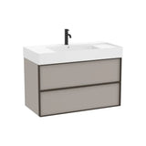 Meuble Bas Suspendu À Deux Tiroirs Avec Lavabo Carré Fineceramic X 68,5 Cm Inspira 100x49 cm Roca