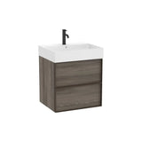 Meuble Bas Suspendu Deux Tiroirs Avec Lavabo Carré Fineceramic Design Contemporain Gain de Place Inspira Roca