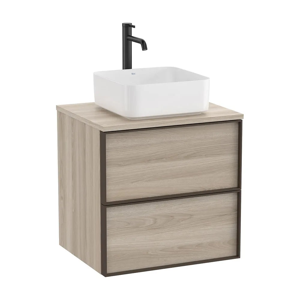 Mueble base suspendido dos cajones para lavabo encimera 60x49x58 cm Roca - Vista 2