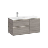 Mueble Base Asimétrico 2 Cajones Una Puerta Lavabo Izquierda 100x46x53cm Colección The Gap Roca