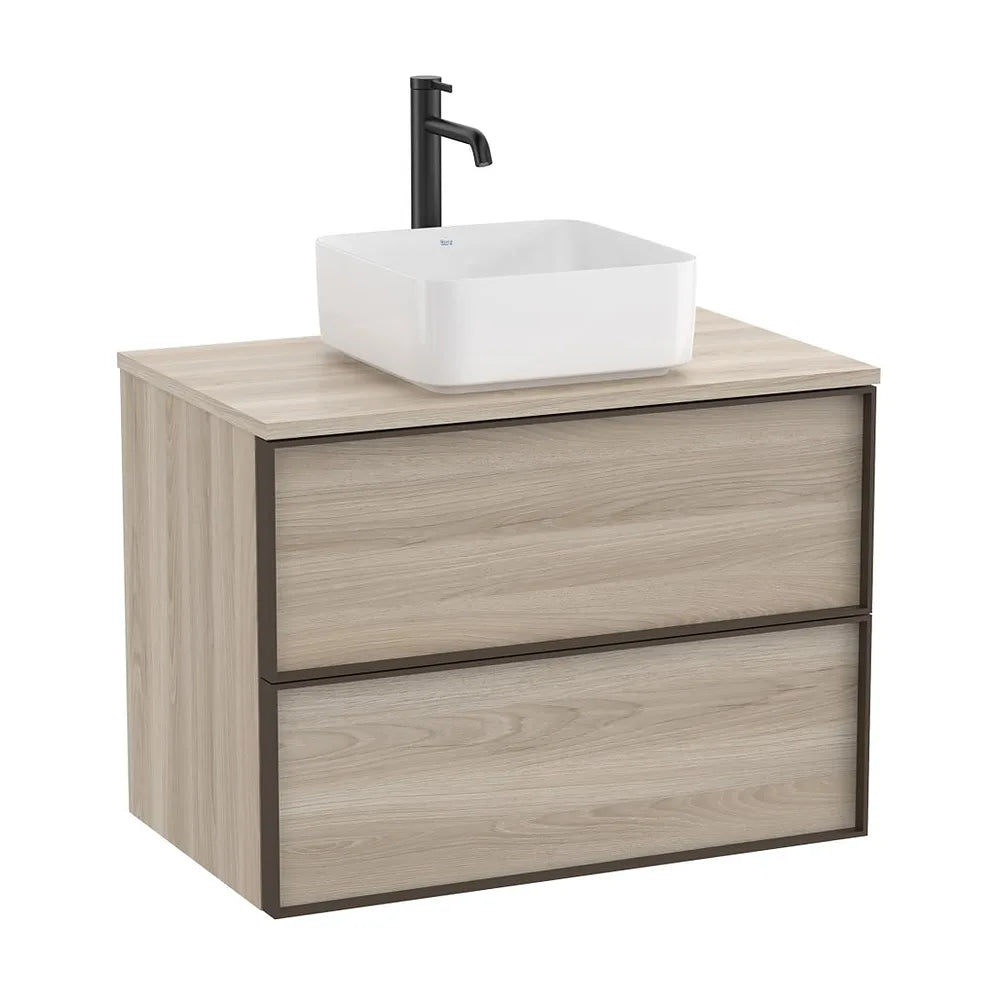 Mueble base suspendido dos cajones para lavabo encimera 80x49x58 cm Roca - Vista 2