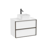 Mueble Base Suspendido 2 Cajones para Lavabo Encimera 80x49x58cm Colección Inspira White Mate Roca