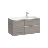 Mueble Base Asimétrico con 2 Cajones Una Puerta Lavabo Derecha 100x46x53cm Colección The Gap Roca