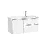 Mueble Base Asimétrico con 2 Cajones Una Puerta Lavabo Derecha 100x46x54cm Colección The Gap Roca