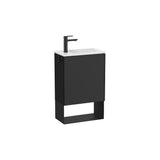 Wall-Hung Base Unit with Porcelain Washbasin 46x26x70cm Matte Black Roca