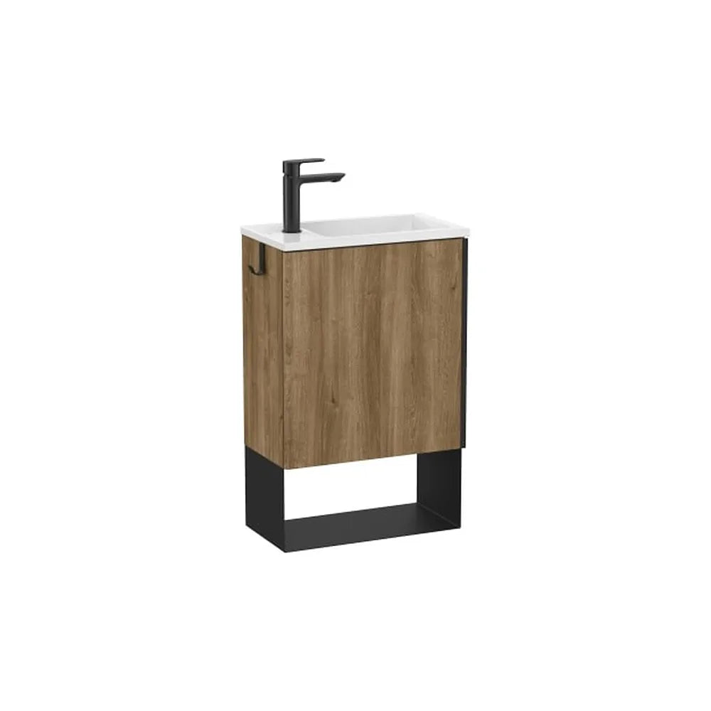 Mueble Base Suspendido con Lavabo Porcelana Occidente 70x26x46cm Roble Roca - Vista 1