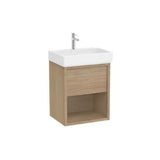 Meuble Bas Suspendu Avec Lavabo Et Un Tiroir Coloris Orme Clair Dimensions X 60 Cm 55x43 cm Roca