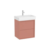 Mueble Base Suspendido con 2 Cajones y Lavabo Porcelana 60x43x60cm Roca