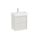 Mueble Base Suspendido con 2 Cajones y Lavabo Porcelana 60x43x60cm Roca